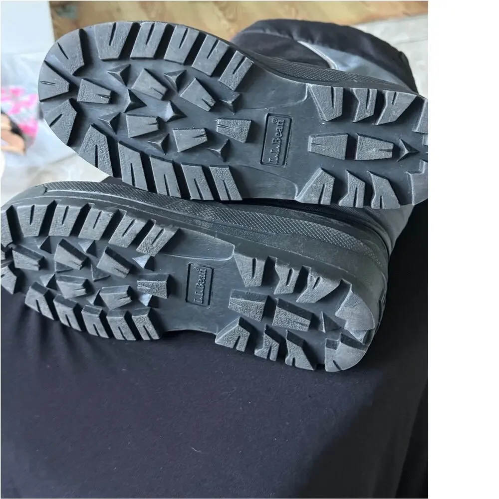 L.L. Bean Kids Size 4 Winter Snow Boots Waterproof Insulated Black Gray